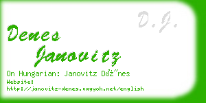 denes janovitz business card